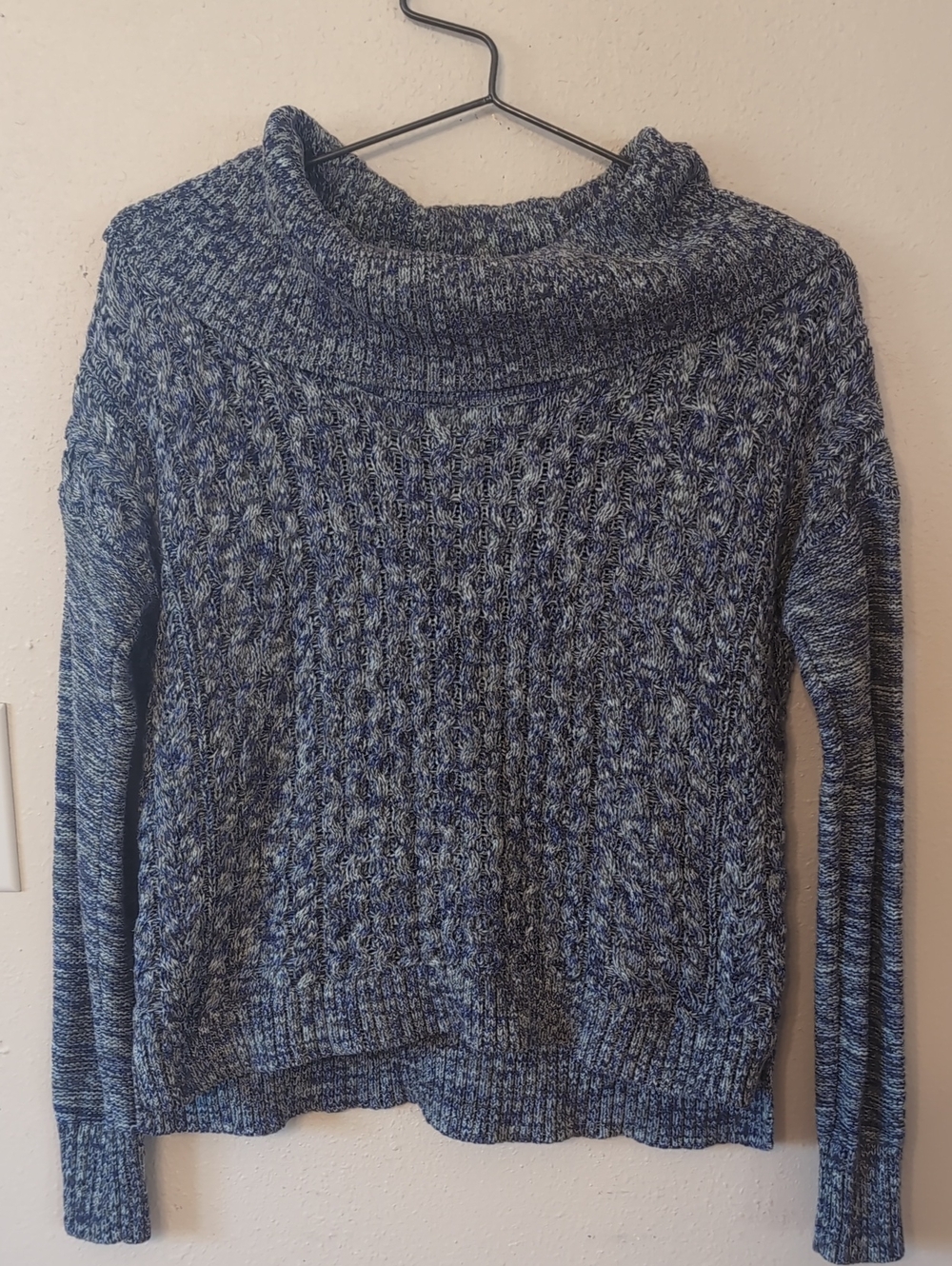 American Eagle Outfitters Purple Marled Cable Knit Cowl Sweater S